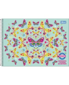 imagem principal do produto Caderno de Cartografia e Desenho Milimetrado Espiral Capa Dura Pepper Feminino 80 Folhas
