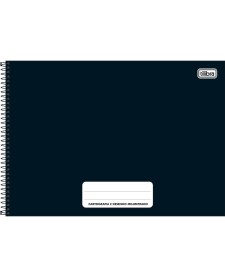 imagem principal do produto Caderno de Cartografia e Desenho Milimetrado Espiral Capa Dura Pepper Preto 80 Folhas