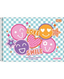 imagem principal do produto Caderno de Cartografia e Desenho Milimetrado Espiral Capa Dura Show Feminino 80 Folhas