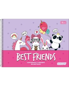 imagem principal do produto Caderno de Cartografia e Desenho Milimetrado Espiral Capa Dura Show Feminino 80 Folhas