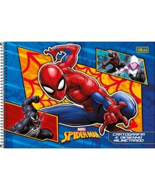 imagem principal do produto Caderno de Cartografia e Desenho Milimetrado Espiral Capa Dura Spider-Man 80 Folhas