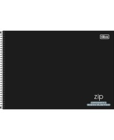 imagem principal do produto Caderno de Cartografia e Desenho Milimetrado Espiral Capa Dura Zip Preto 80 Folhas