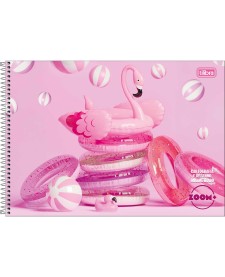 imagem principal do produto Caderno de Cartografia e Desenho Milimetrado Espiral Capa Dura Zoom+ Feminino 96 Folhas