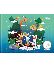 imagem principal do produto Caderno de Desenho Brochura 1/4 Capa Dura Spice Kids 40 Folhas