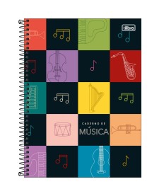 imagem principal do produto Caderno de Música Espiral Capa Dura Universitário Tilibra 80 Folhas