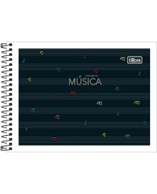 imagem principal do produto Caderno de Música Espiral Capa Flexível Pequeno Tilibra 48 Folhas
