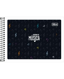 imagem principal do produto Caderno de Música Espiral Capa Flexível Pequeno Tilibra 48 Folhas