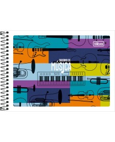 imagem principal do produto Caderno de Música Espiral Capa Flexível Pequeno Tilibra 48 Folhas