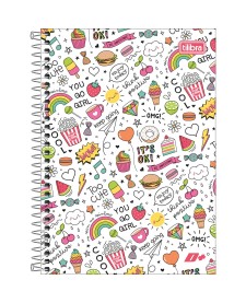 imagem principal do produto Caderno Espiral Capa Dura 1/4 D+ Feminino 200 Folhas