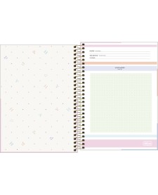 imagem de detalhe produto Caderno Espiral Capa Dura 1/4 Happy 160 Folhas
