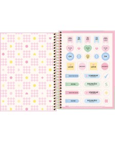 imagem de detalhe produto Caderno Espiral Capa Dura 1/4 Happy 80 Folhas