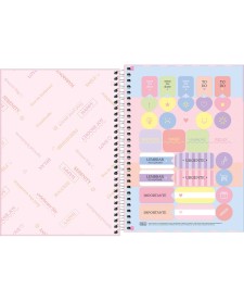 imagem de detalhe produto Caderno Espiral Capa Dura 1/4 Happy 80 Folhas