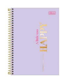 imagem principal do produto Caderno Espiral Capa Dura 1/4 Happy 80 Folhas
