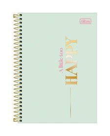 imagem principal do produto Caderno Espiral Capa Dura 1/4 Happy 80 Folhas