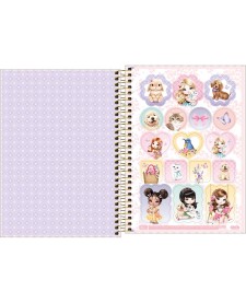 imagem de detalhe produto Caderno Espiral Capa Dura 1/4 Jolie 80 Folhas