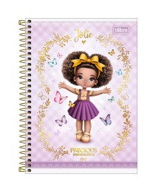 imagem principal do produto Caderno Espiral Capa Dura 1/4 Jolie 80 Folhas