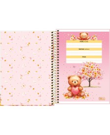 imagem de detalhe produto Caderno Espiral Capa Dura 1/4 Love Bears 80 Folhas