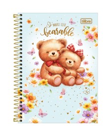 imagem principal do produto Caderno Espiral Capa Dura 1/4 Love Bears 80 Folhas