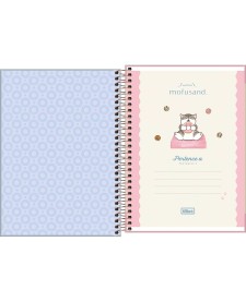 imagem de detalhe produto Caderno Espiral Capa Dura 1/4 Mofusand 80 folhas.