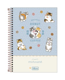 imagem principal do produto Caderno Espiral Capa Dura 1/4 Mofusand 80 folhas.