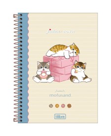 imagem principal do produto Caderno Espiral Capa Dura 1/4 Mofusand 80 folhas.