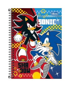 imagem principal do produto Caderno Espiral Capa Dura 1/4 Sonic 80 Folhas