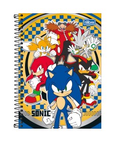 imagem principal do produto Caderno Espiral Capa Dura 1/4 Sonic 80 Folhas
