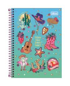 imagem principal do produto Caderno Espiral Capa Dura 1/4 West Girl 80 Folhas