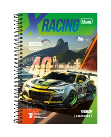 imagem principal do produto Caderno Espiral Capa Dura 1/4 X-Racing 80 Folhas