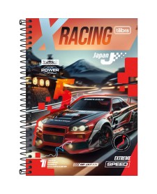 imagem principal do produto Caderno Espiral Capa Dura 1/4 X-Racing 80 Folhas