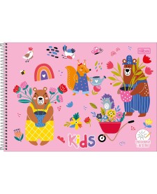 imagem principal do produto Caderno Espiral Capa Dura Cartografia e Desenho Kids Feminino 48 Folhas