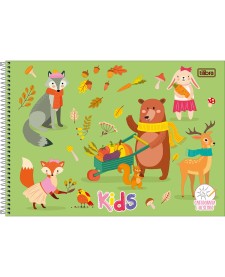 imagem principal do produto Caderno Espiral Capa Dura Cartografia e Desenho Kids Feminino 48 Folhas