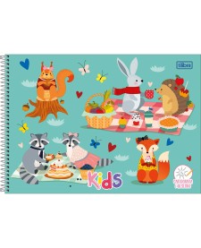 imagem principal do produto Caderno Espiral Capa Dura Cartografia e Desenho Kids Feminino 96 Folhas