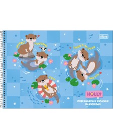 imagem principal do produto Caderno Espiral Capa Dura Cartografia e Desenho Milimetrado Holly 80 Folhas