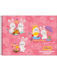 imagem principal do produto Caderno Espiral Capa Dura Cartografia e Desenho Milimetrado Holly 80 Folhas