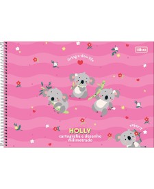 imagem principal do produto Caderno Espiral Capa Dura Cartografia e Desenho Milimetrado Holly 80 Folhas