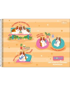 imagem principal do produto Caderno Espiral Capa Dura Cartografia e Desenho Milimetrado Holly 80 Folhas