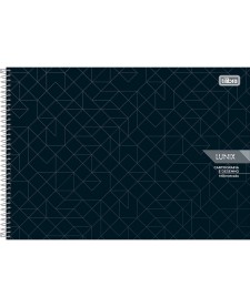imagem principal do produto Caderno Espiral Capa Dura Cartografia e Desenho Milimetrado Lunix 60 Folhas