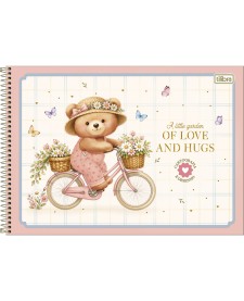 imagem principal do produto Caderno Espiral Capa Dura Cartografia Love Bears 80 Folhas