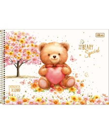 imagem principal do produto Caderno Espiral Capa Dura Cartografia Love Bears 80 Folhas