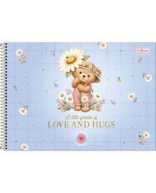 imagem principal do produto Caderno Espiral Capa Dura Cartografia Love Bears 80 Folhas
