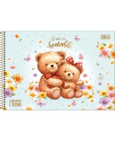 imagem principal do produto Caderno Espiral Capa Dura Cartografia Love Bears 80 Folhas