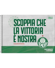 imagem principal do produto Caderno Espiral Capa Dura Cartografia Palmeiras 80 Folhas