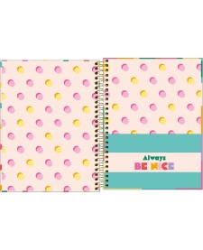 imagem de detalhe produto Caderno Espiral Capa Dura Colegial 1 Matéria Be Nice 80 Folhas