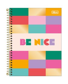 imagem principal do produto Caderno Espiral Capa Dura Colegial 1 Matéria Be Nice 80 Folhas