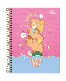 imagem principal do produto Caderno Espiral Capa Dura Colegial 1 Matéria Capyclub 60 Folhas