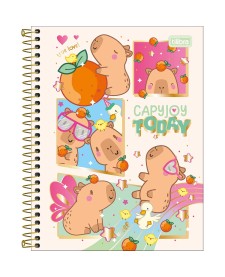 imagem principal do produto Caderno Espiral Capa Dura Colegial 1 Matéria Capyclub 60 Folhas