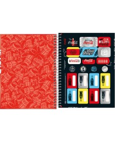 imagem de detalhe produto Caderno Espiral Capa Dura Colegial 1 Matéria Coca-Cola 80 Folhas