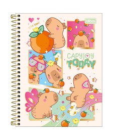 imagem principal do produto Caderno Espiral Capa Dura Colegial 10 Matérias Capyclub 120 Folhas