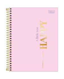 imagem principal do produto Caderno Espiral Capa Dura Colegial 10 Matérias Happy 160 Folhas